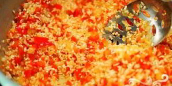 Рецепт ризотто с красным перцем