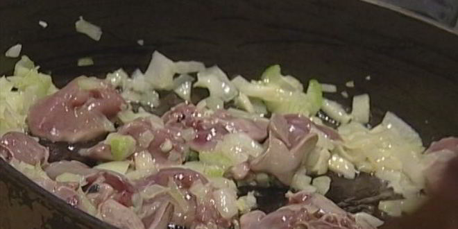 Рецепт ризотто с куриной печенкой