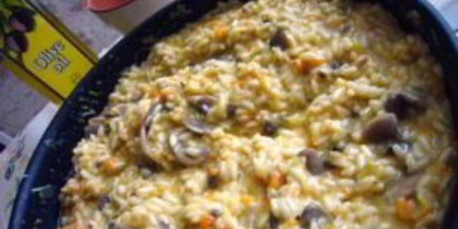 Рецепт ризотто с овощами и грибами