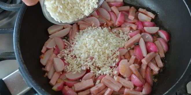 Рецепт ризотто с редисом