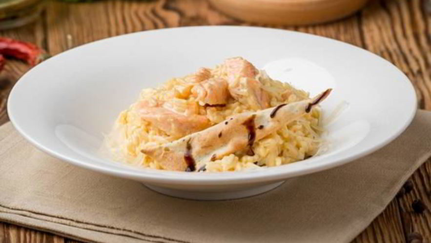 Рецепт ризотто с семгой