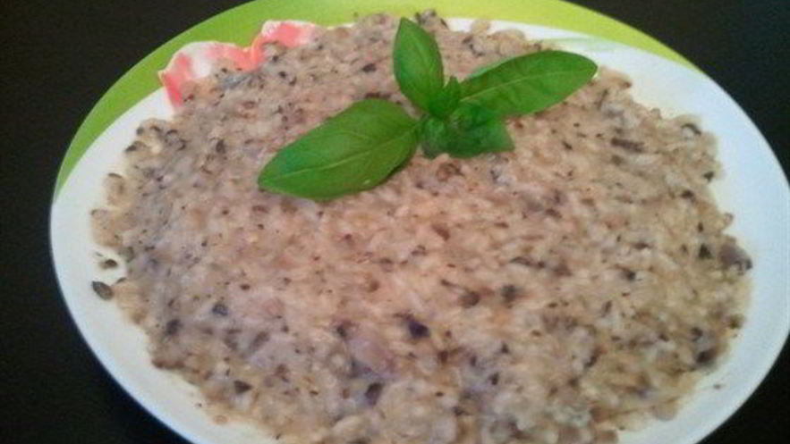 Рецепт ризотто с шампиньонами и сыром дор-блю