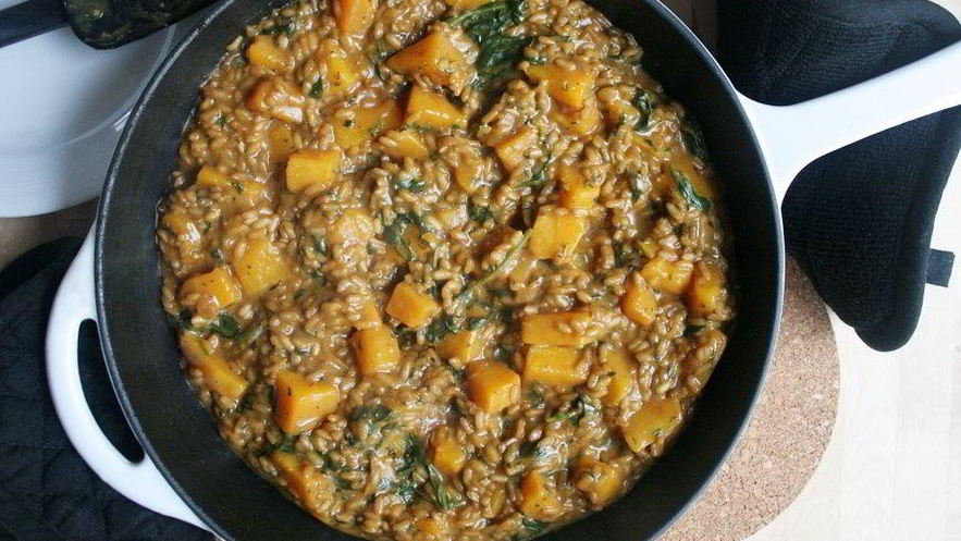 Рецепт ризотто с тыквой и шпинатом