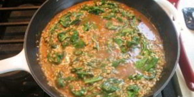 Рецепт ризотто с тыквой и шпинатом