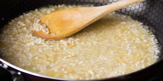 Рецепт ризотто с зеленым горошком, сыром джюгас и мятой