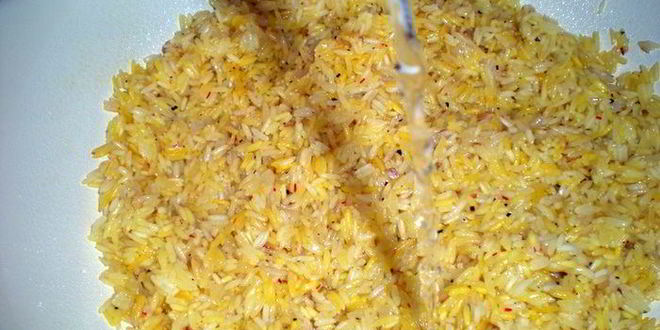 Рецепт желтого ризотто с морепродуктами