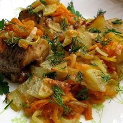 Рецепт Щуки в духовке с овощами