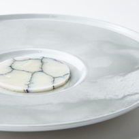 Рецепт Соленого хека, стебли петрушки и финская икра в пахте