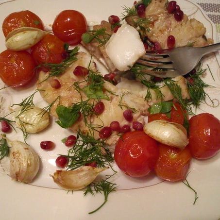 Рецепт Трески в гранатовом соке