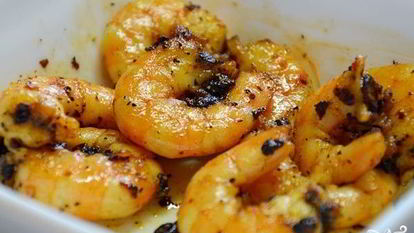 Рецепт Жареных креветок с луком