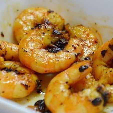 Рецепт Жареных креветок с луком