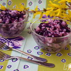 Рецепт Салата-гарнира с рисом и краснокочанной капустой