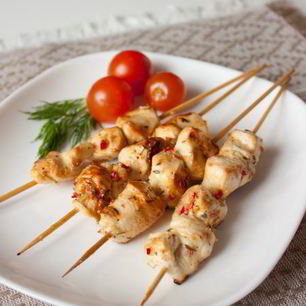 Рецепт Куриных шашлычков с лимоном и зеленью