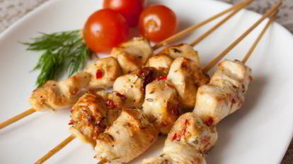 Рецепт Куриных шашлычков с лимоном и зеленью