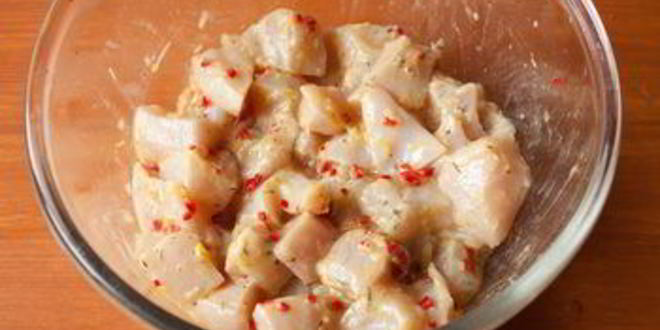 Рецепт куриных шашлычков с лимоном и зеленью