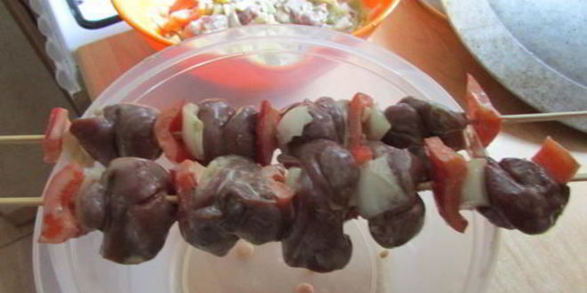 Рецепт шашлычков из куриной печени