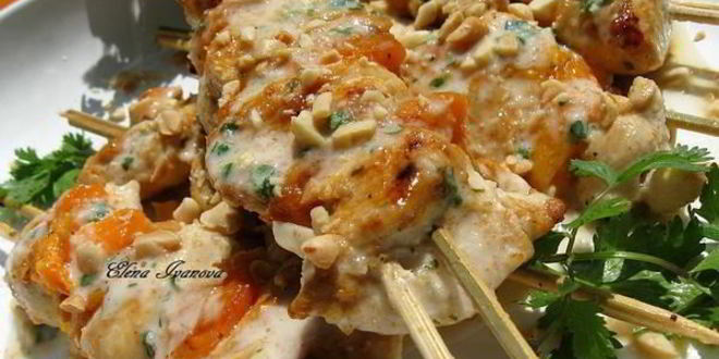 Рецепт шашлычков из курицы в арахисово-кокосовом маринаде