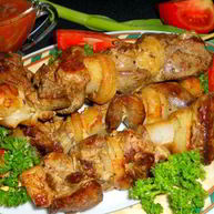 Рецепт Шашлыка из печени на сковороде