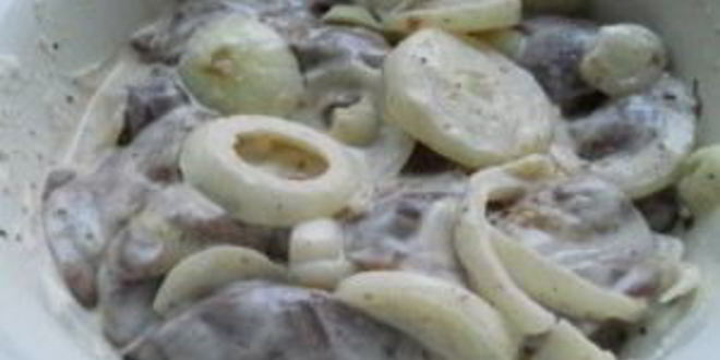 Рецепт шашлыка из печени на сковороде