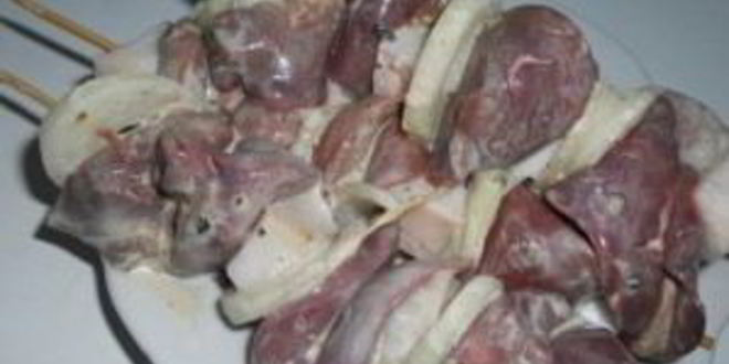 Рецепт шашлыка из печени на сковороде