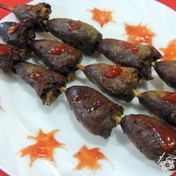 Рецепт Шашлыка на шпажках Огненные сердца