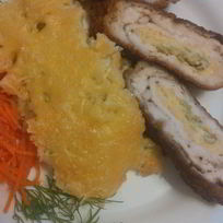 Рецепт Куриного шницеля с рисовой запеканкой