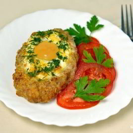 Рецепт Шницеля из фарша с яйцом