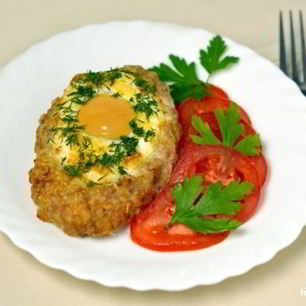 Рецепт Шницеля из фарша с яйцом