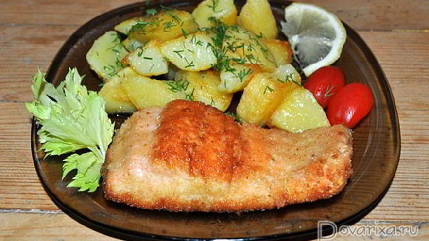 Рецепт шницеля из семги, лосося, форели