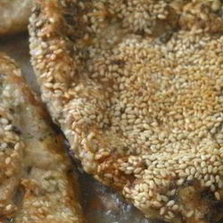 Рецепт Шницеля в мятной панировке с кунжутом