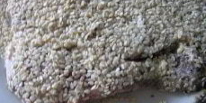 Рецепт шницеля в мятной панировке с кунжутом