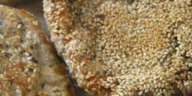 Рецепт шницеля в мятной панировке с кунжутом