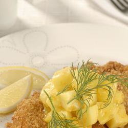 Рецепт Свиного шницеля с яблочным соусом