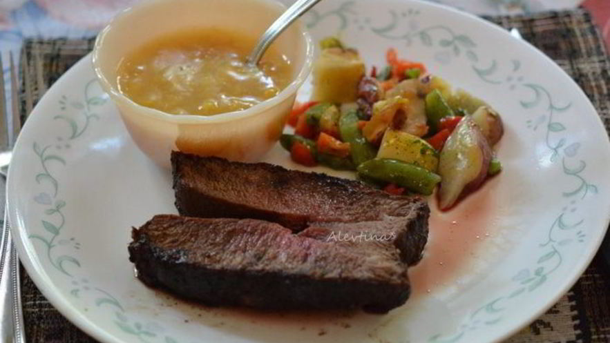 Рецепт флета айрон стейк в кофейно-пряной посыпке