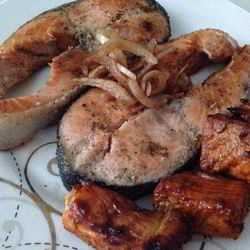 Рецепт Рыбных стейков и шашлык из семги