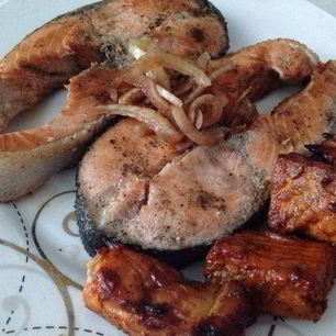 Рецепт Рыбных стейков и шашлык из семги