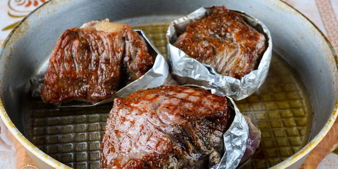 Рецепт стейка из говядины на сковороде