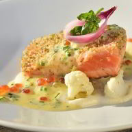 Рецепт Стейка из семги на овощах