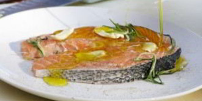 Рецепт стейка семги на гриле