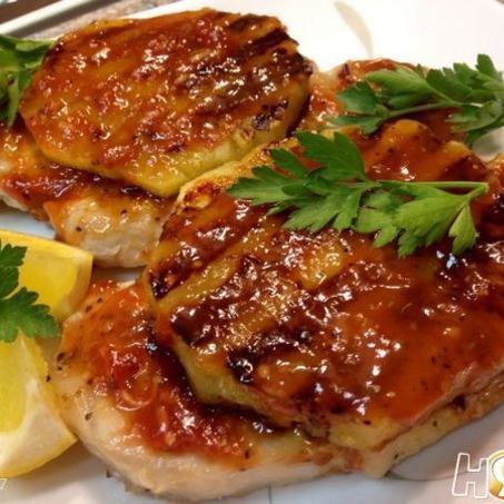 Рецепт Свиного стейка-гриля с ананасом