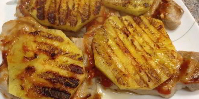 Рецепт свиного стейка-гриля с ананасом