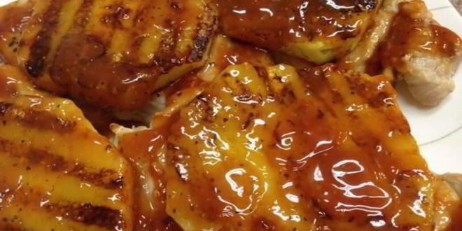 Рецепт свиного стейка-гриля с ананасом