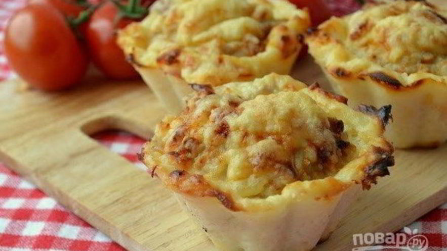 Рецепт куриных тефтелек в картофельных корзиночках