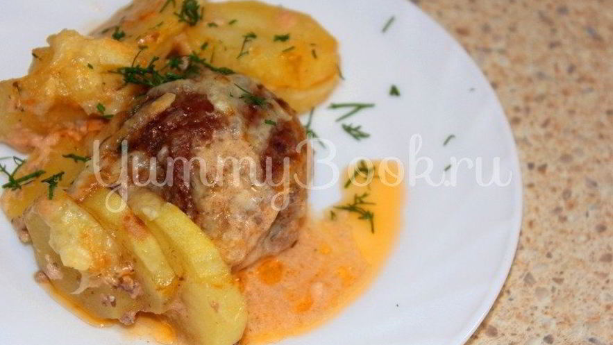 Рецепт тефтелей запеченных с картофелем