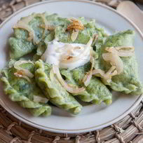 Рецепт Вареников с картофелем и шпинатом