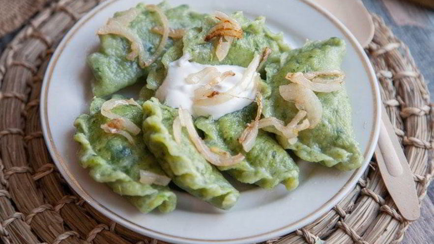 Рецепт вареников с картофелем и шпинатом