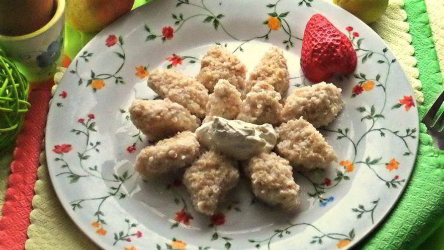 Рецепт яблочных вареников без муки