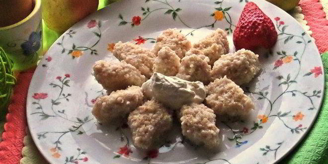 Рецепт яблочных вареников без муки