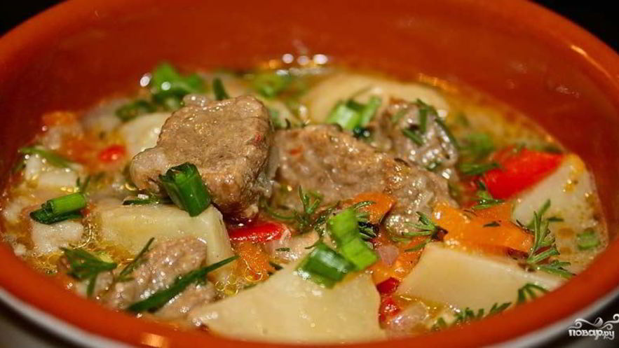 Рецепт жаркого из говядины в горшочках