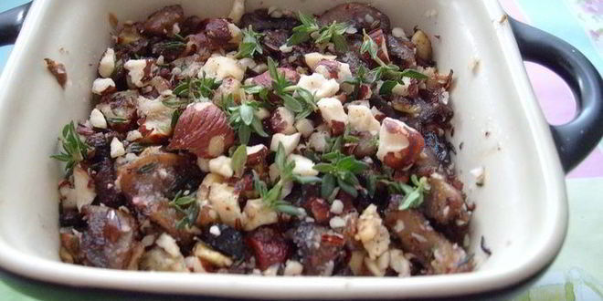 Рецепт жаркого из грибов, каштанов и фундука